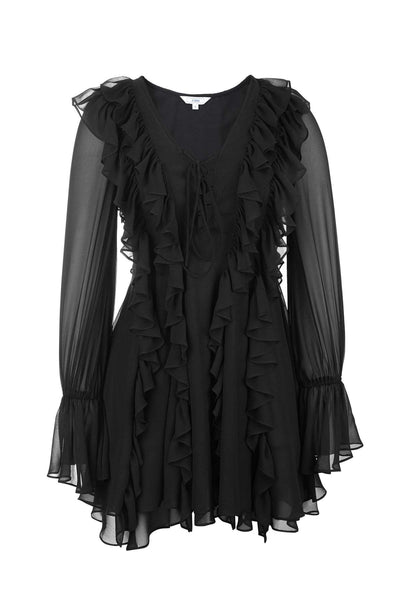 FRIDA BLACK RUFFLED DRESS